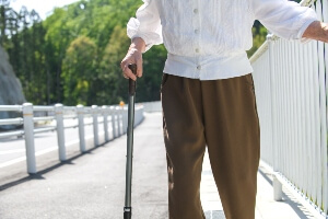 Elderly woman wandering away from nursing home