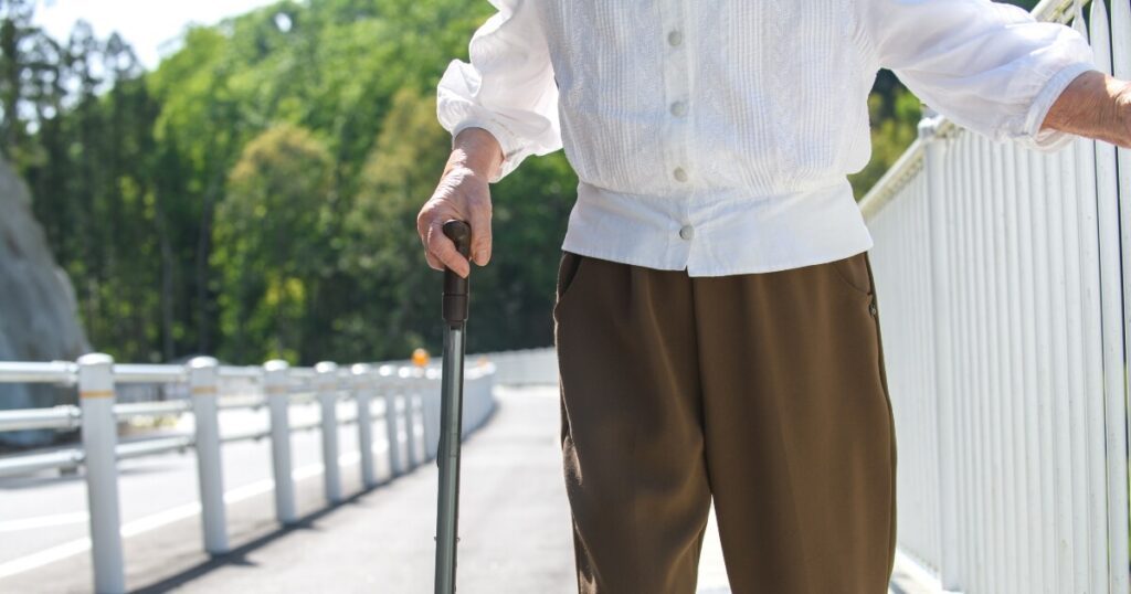 Elderly woman wandering away from nursing home